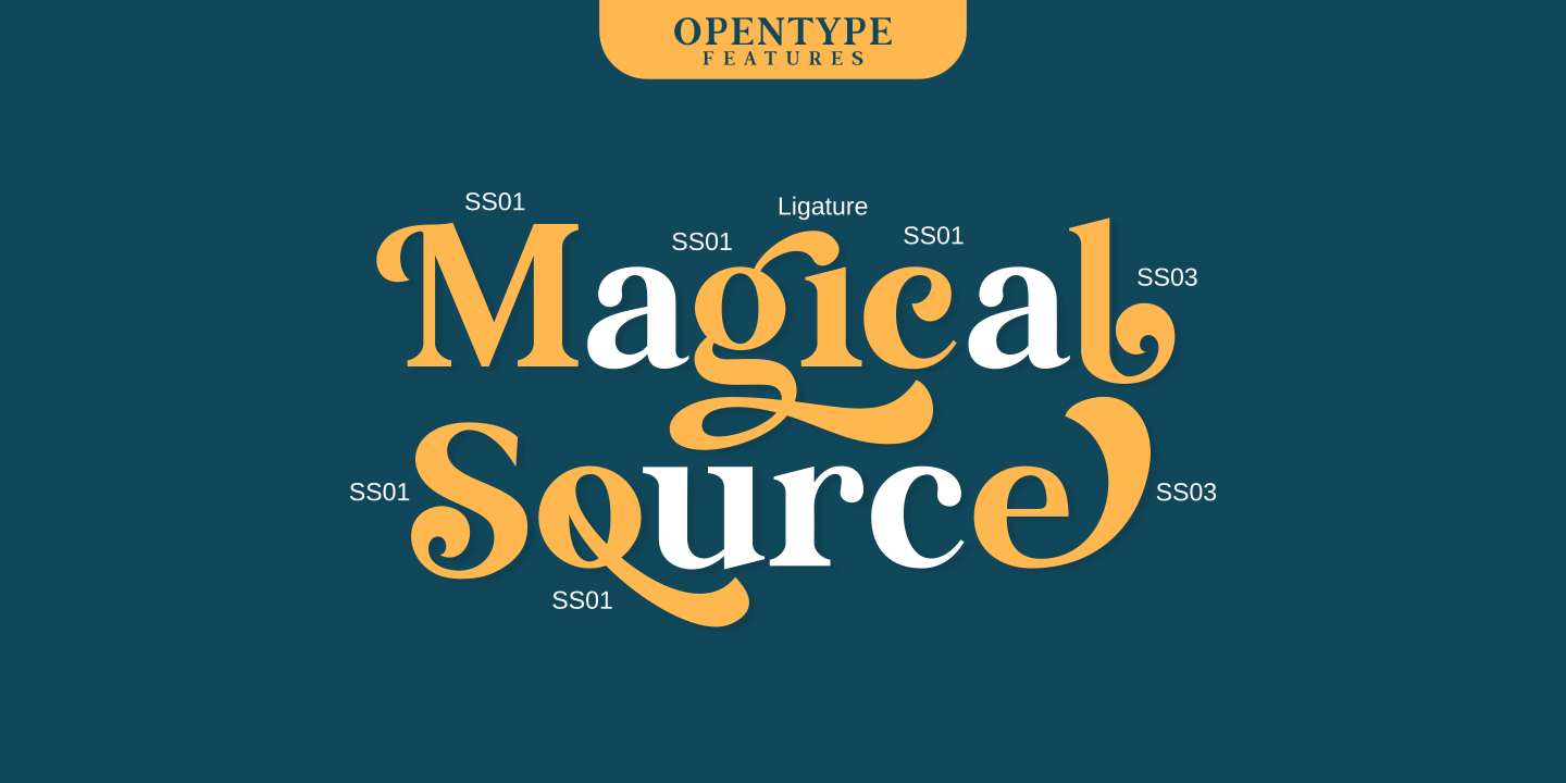 Beispiel einer Magical Source Oblique-Schriftart